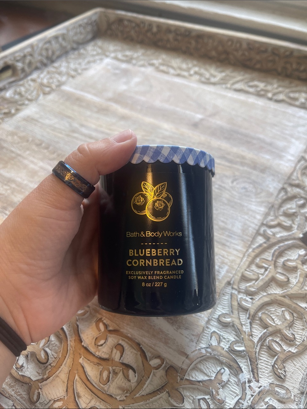 Bath & Body Works Blueberry Cornbread Scented Candle - Navy